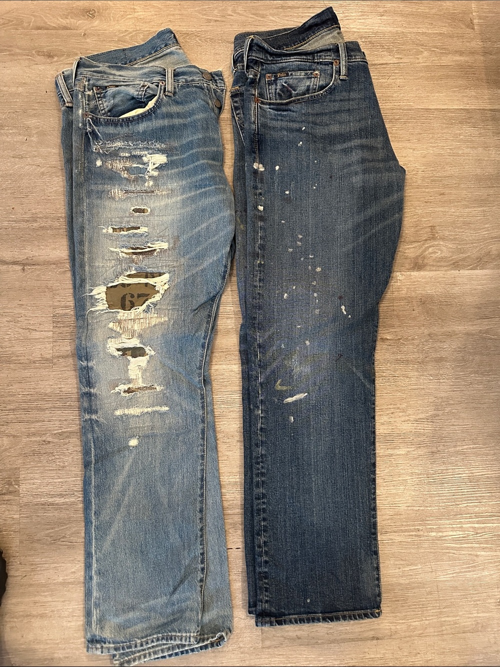 Polo by Ralph Lauren Men's Two-Pair Straight Jeans in Light and Dark Blue